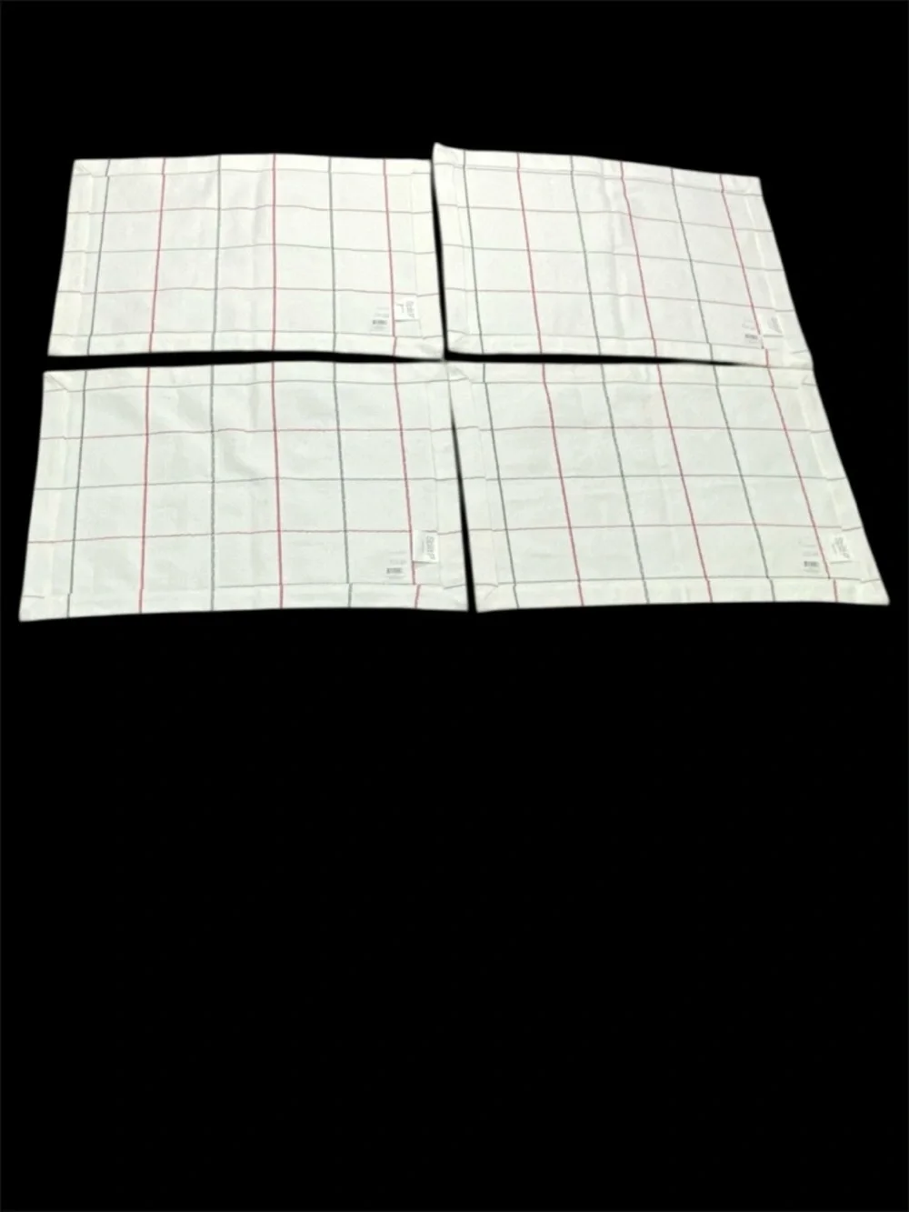 Split P Set of 4 Christmas Windowpane Placemats White Red Green Everyday Holiday
